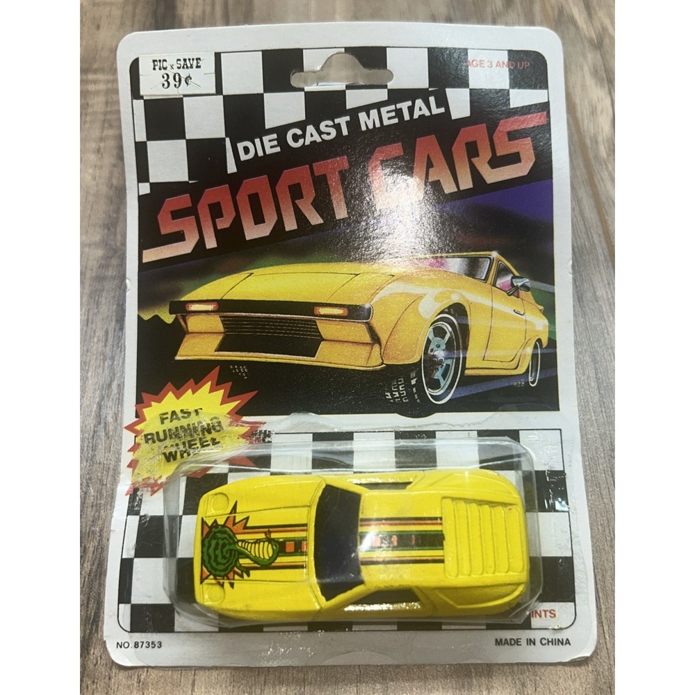 Vintage Gingell PORSCHE 928 Yellow China Diecast‎ 1980s RARE
